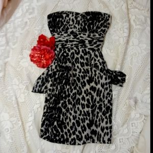 Charlotte Russe strapless animal print dress small